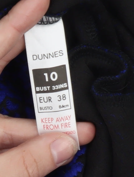 Dunnes Women Blue Animal Print Open Cardigan Size 10