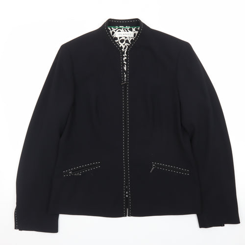 Planet Women Black Size 12 Regular Single-Breasted Suit Jacket