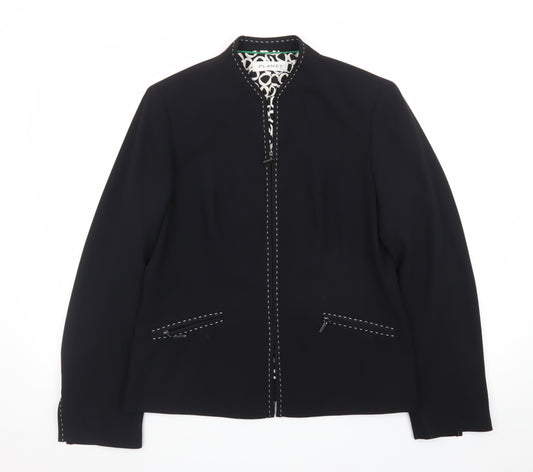 Planet Women Black Size 12 Regular Single-Breasted Suit Jacket