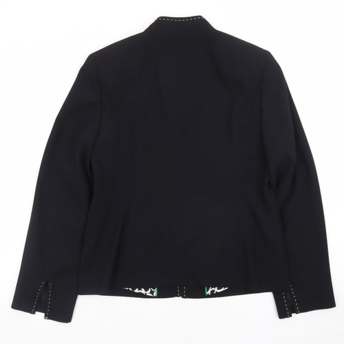 Planet Women Black Size 12 Regular Single-Breasted Suit Jacket