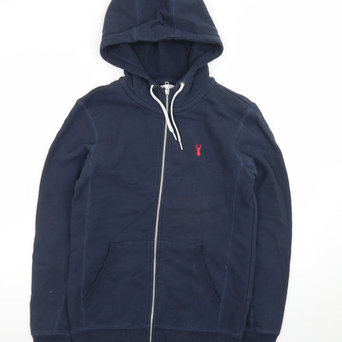 Guess Men’s Blue Full Zip Hoodie Size M Logo Fleece Sweatshirt