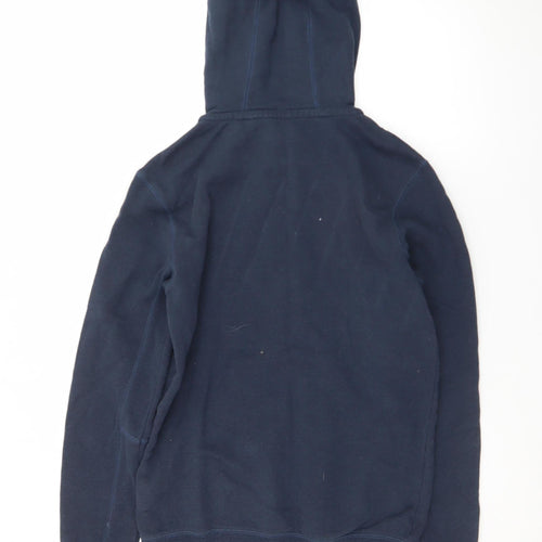 Guess Men’s Blue Full Zip Hoodie Size M Logo Fleece Sweatshirt