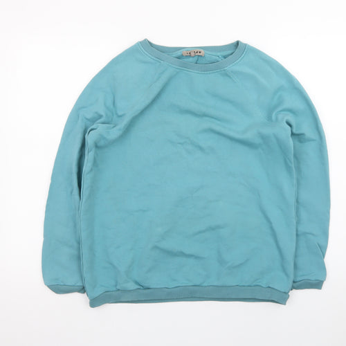 Jigsaw Women Blue Pullover Sweatshirt S/M Casual Crew Neck
