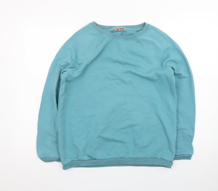 Jigsaw Women Blue Pullover Sweatshirt S/M Casual Crew Neck