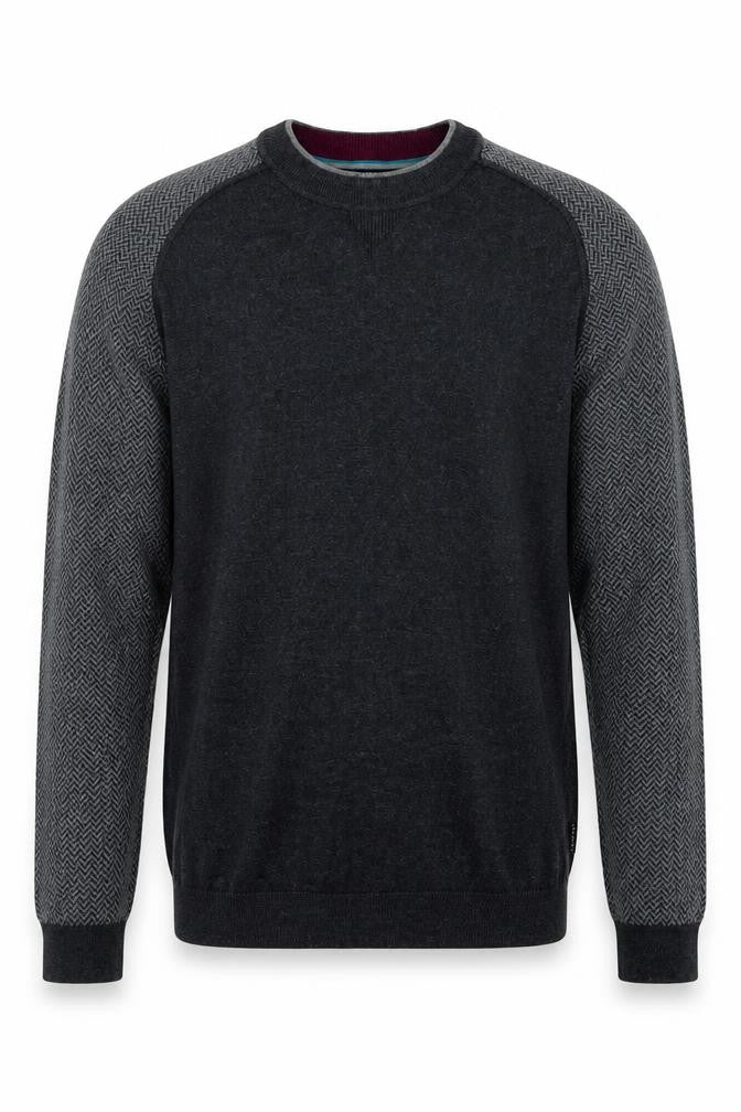 Ted Baker Men's Grey Cotton Wool Crew Neck Jumper Size L