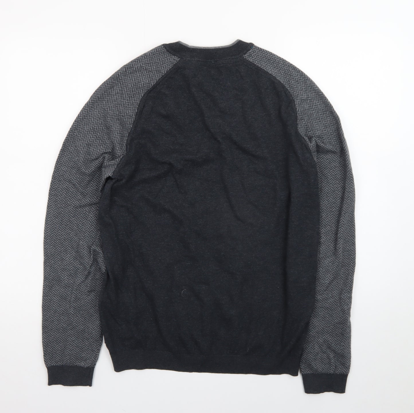 Ted Baker Men's Grey Cotton Wool Crew Neck Jumper Size L