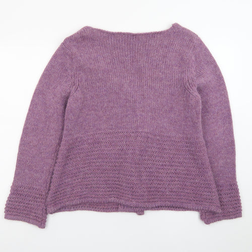 Marks and Spencer Per Una Women's Purple Wool Blend V-Neck Cardigan L