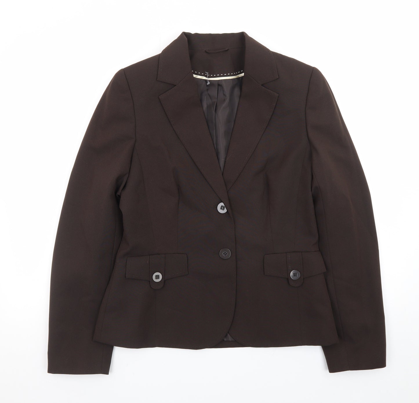 Dorothy Perkins Women Brown Size 12 Classic Two-Button Blazer