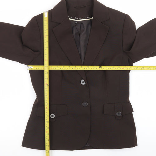 Dorothy Perkins Women Brown Size 12 Classic Two-Button Blazer
