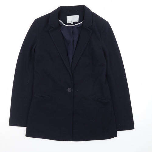 Oasis Women's Navy Blazer Jacket Size 8 Single-Breasted Lined Workwear