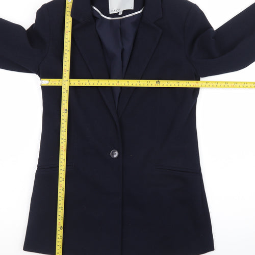 Oasis Women's Navy Blazer Jacket Size 8 Single-Breasted Lined Workwear