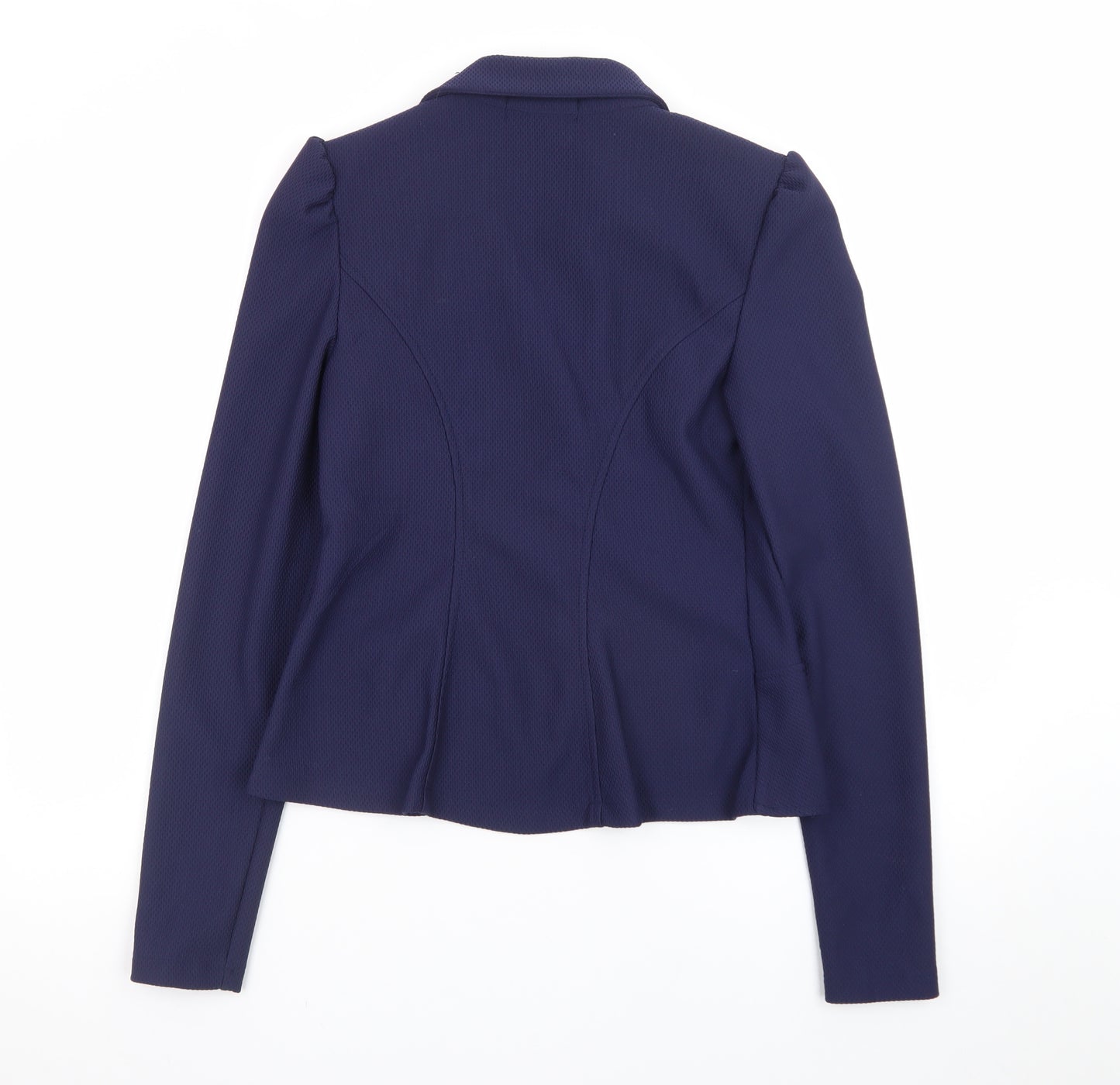 Boohoo Women's Blue Fitted Blazer Jacket UK 14 Long Sleeve