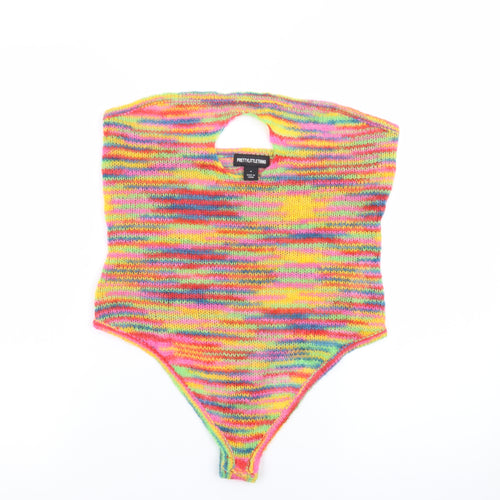 PrettyLittleThing Women's Multicoloured Knit Bodysuit M