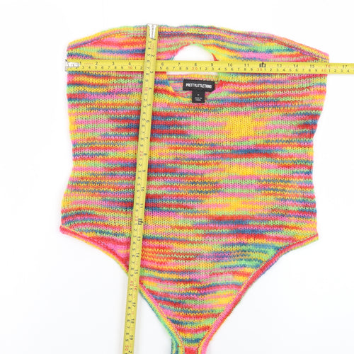 PrettyLittleThing Women's Multicoloured Knit Bodysuit M