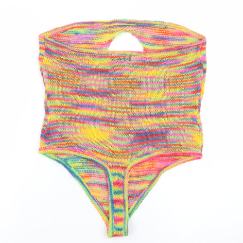 PrettyLittleThing Women's Multicoloured Knit Bodysuit M