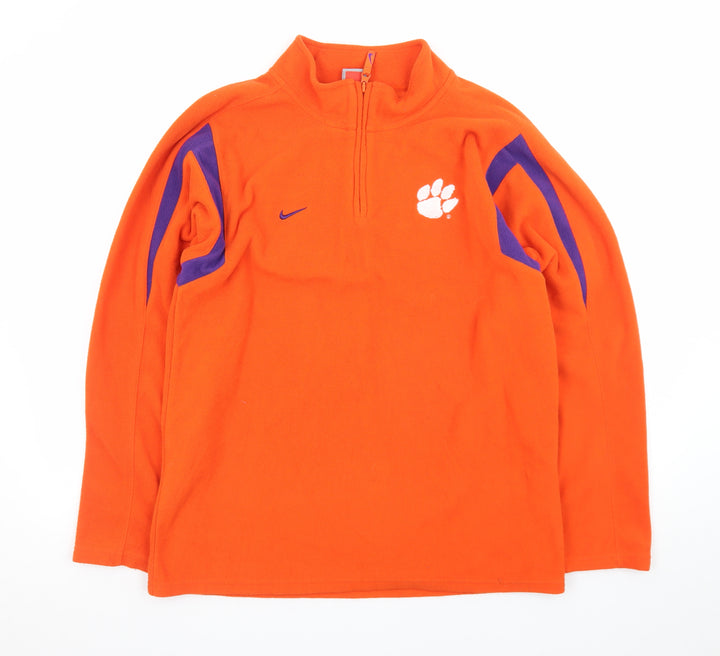 Nike Men's Orange Fleece 1/4 Zip Pullover Sweatshirt L