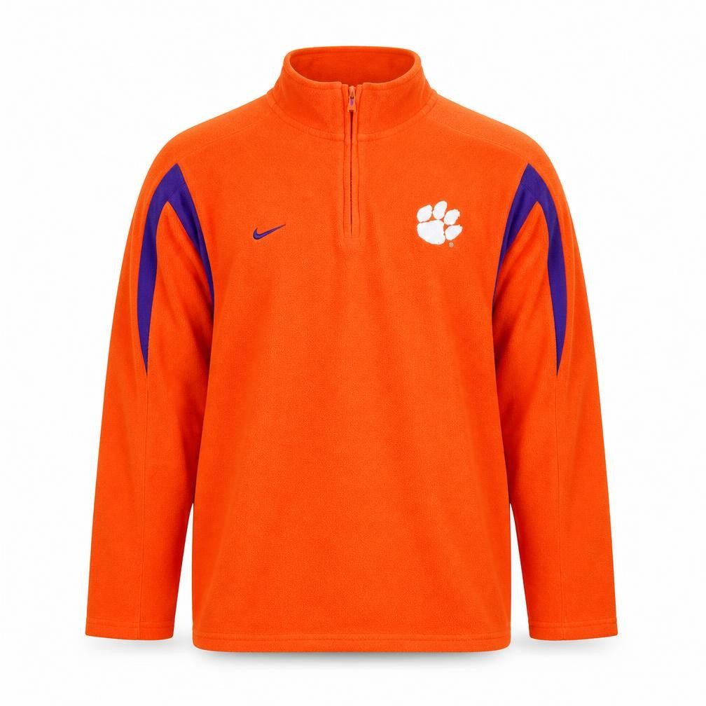 Front view of Nike Men's Orange Fleece 1/4 Zip Pullover Sweatshirt L
