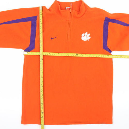 Nike Men's Orange Fleece 1/4 Zip Pullover Sweatshirt L
