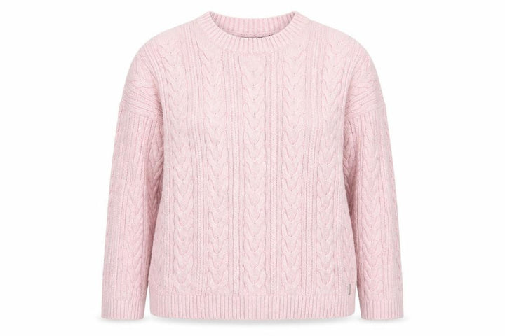 Superdry Womens Pink Cable Knit Crew Neck Jumper Size 10