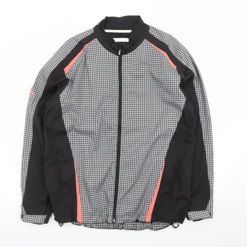 PING Collection Women's Black Check Windbreaker Jacket Size 16