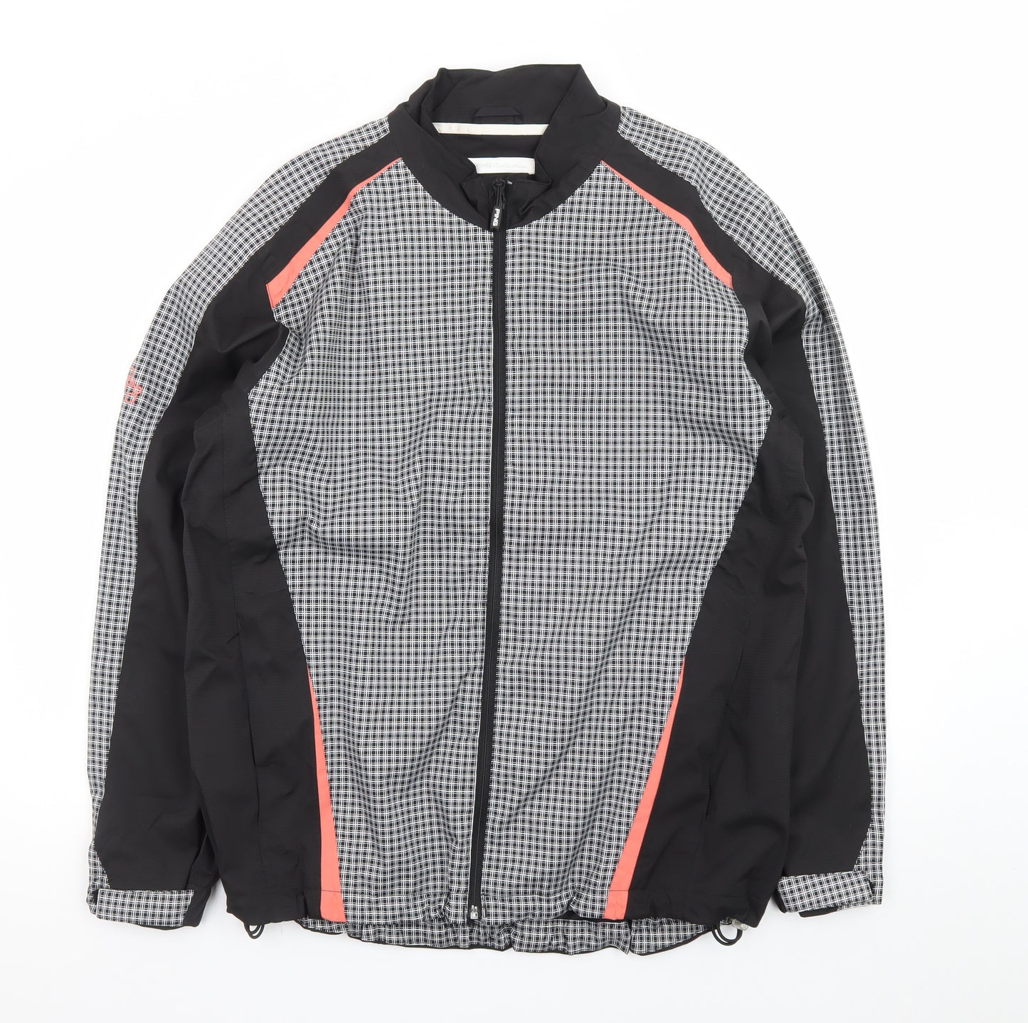 PING Collection Women's Black Check Windbreaker Jacket Size 16