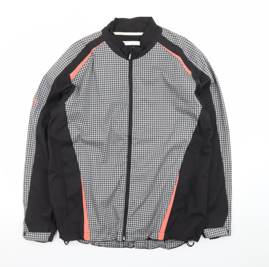 PING Collection Women's Black Check Windbreaker Jacket Size 16