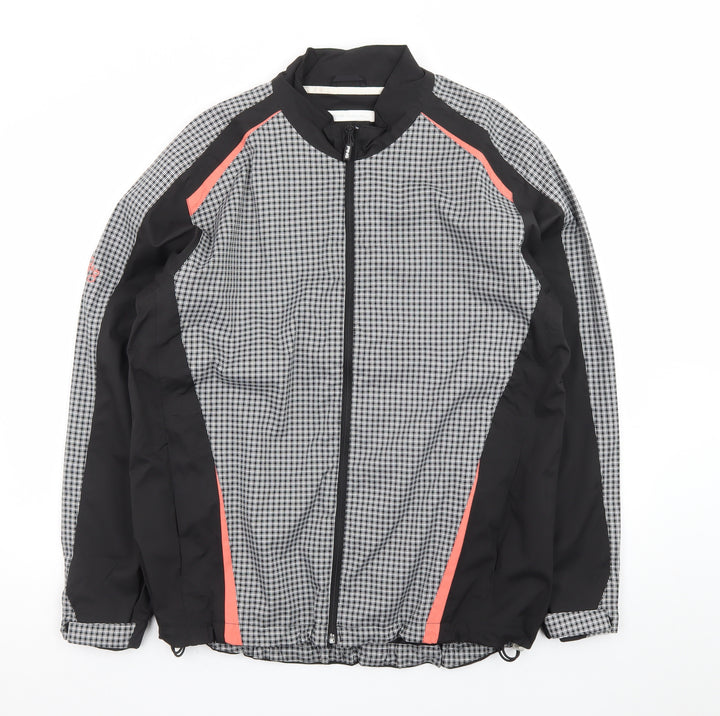 PING Collection Women's Black Check Windbreaker Jacket Size 16