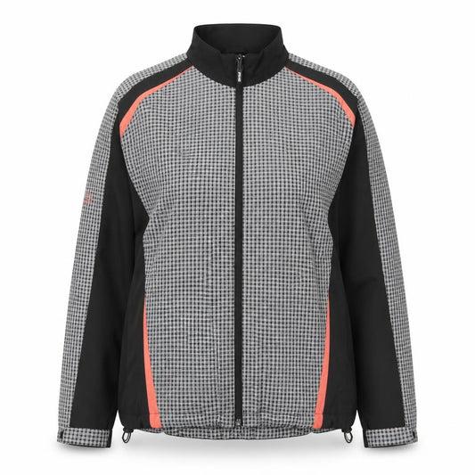 Front view of PING Collection Women's Black Check Windbreaker Jacket, size 16