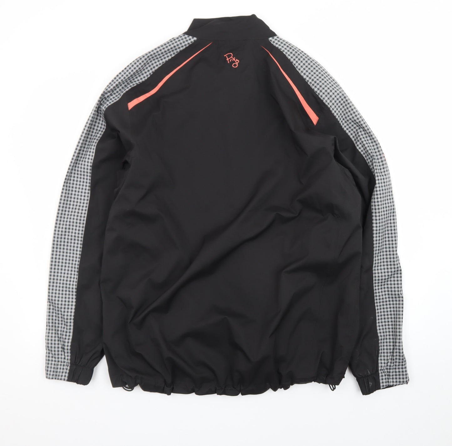 PING Collection Women's Black Check Windbreaker Jacket Size 16