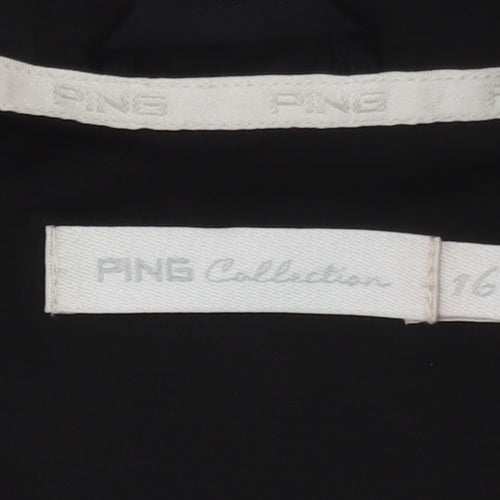 PING Collection Women's Black Check Windbreaker Jacket Size 16