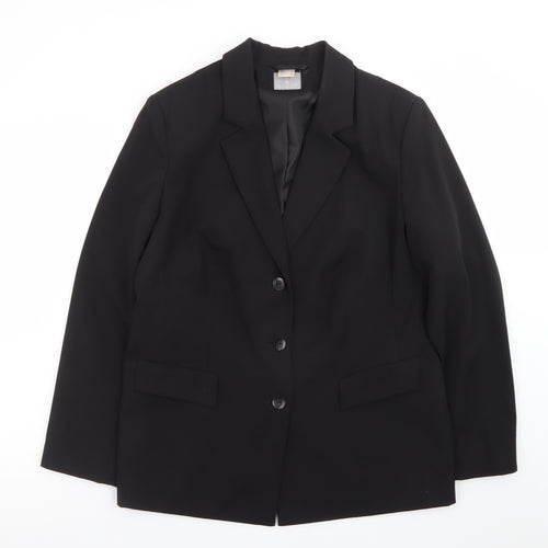 Fair Lady Women's Black Size 16 Single-Breasted Blazer