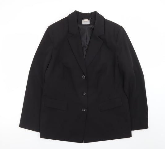 Fair Lady Women's Black Size 16 Single-Breasted Blazer