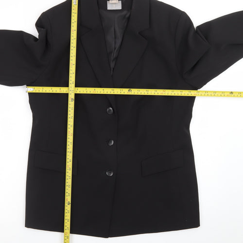 Fair Lady Women's Black Size 16 Single-Breasted Blazer