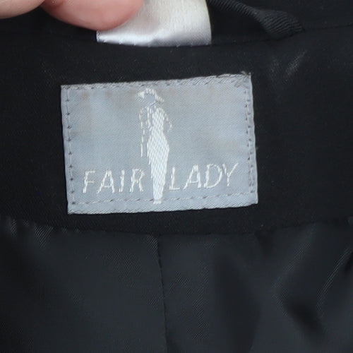 Fair Lady Women's Black Size 16 Single-Breasted Blazer