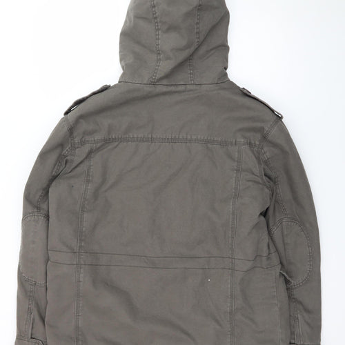 Mantaray Men’s Green Hooded Cotton Parka Jacket Size M