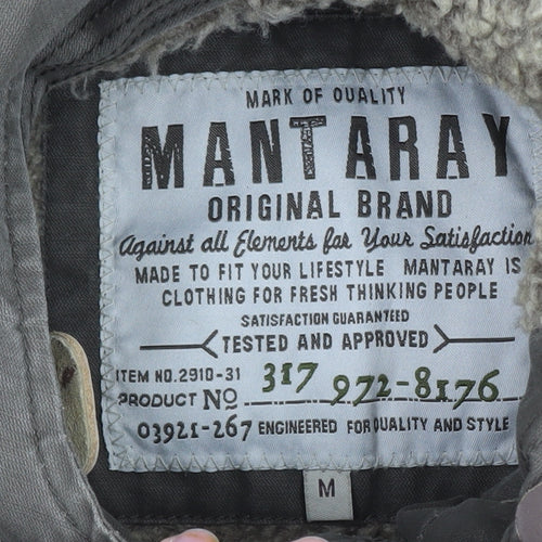 Mantaray Men’s Green Hooded Cotton Parka Jacket Size M