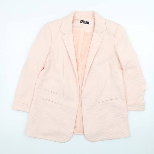 Wallis Women’s Pink Textured Longline Blazer UK 12 Slim Fit