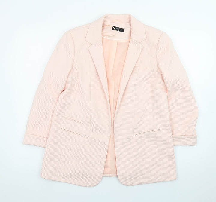 Wallis Women’s Pink Textured Longline Blazer UK 12 Slim Fit