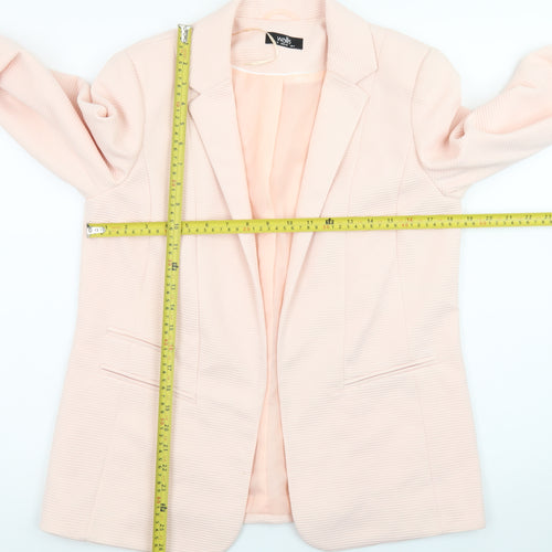 Wallis Women’s Pink Textured Longline Blazer UK 12 Slim Fit