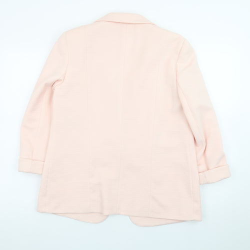 Wallis Women’s Pink Textured Longline Blazer UK 12 Slim Fit