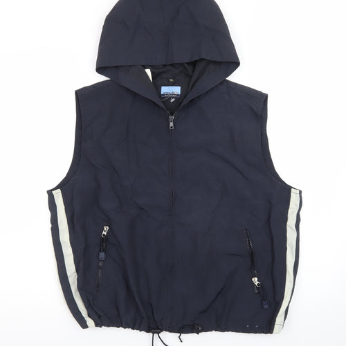 Urban Star Originals Men's Blue XL Hooded Bodywarmer Gilet