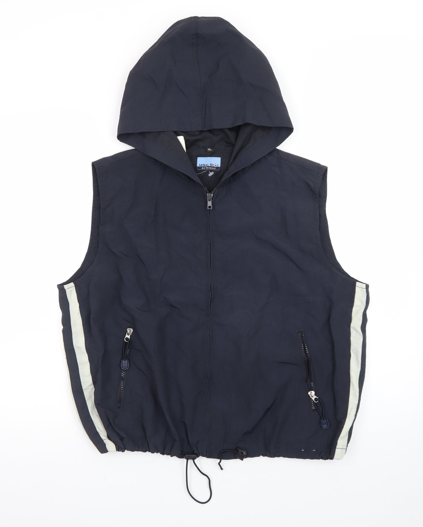 Urban Star Originals Men's Blue XL Hooded Bodywarmer Gilet