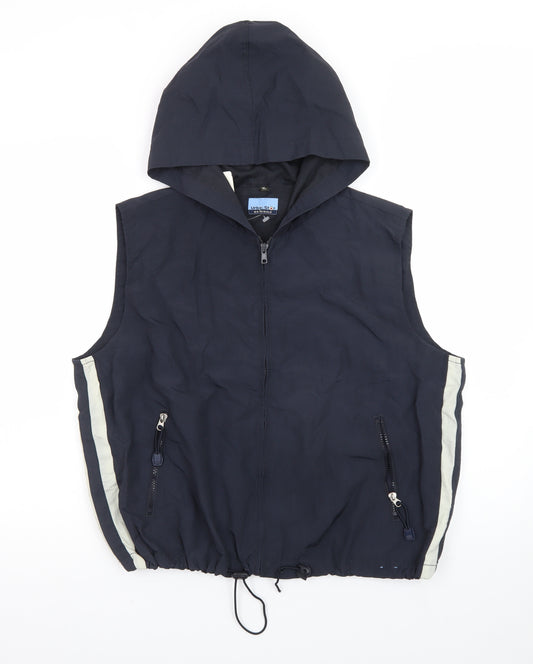 Urban Star Originals Men's Blue XL Hooded Bodywarmer Gilet