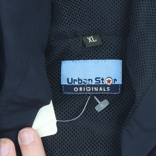 Urban Star Originals Men's Blue XL Hooded Bodywarmer Gilet