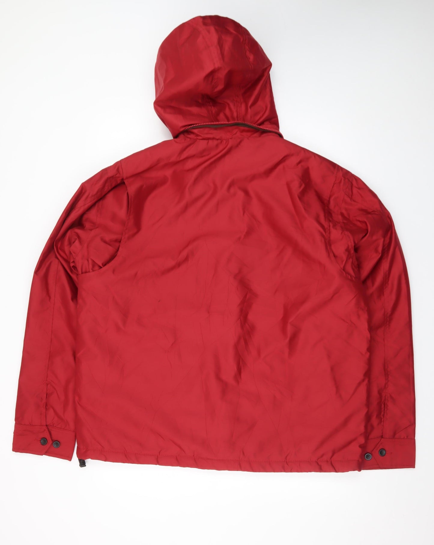 Chaps Men's Red Hooded Polyester Puffer Jacket L Regular Fit