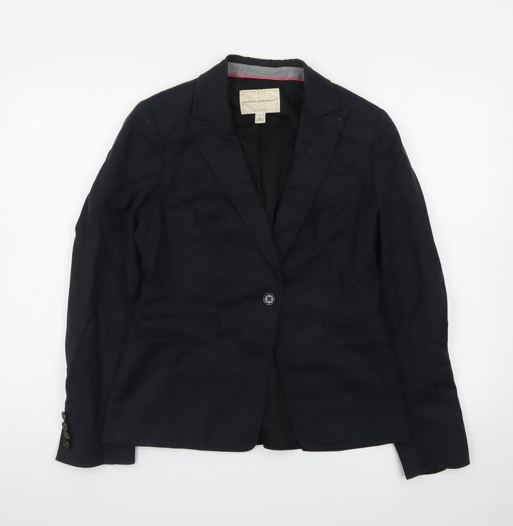 Banana Republic Women's Black Size 8 Stretch Blazer Single-Breasted Jacket