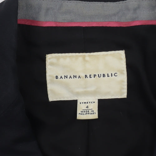 Banana Republic Women's Black Size 8 Stretch Blazer Single-Breasted Jacket