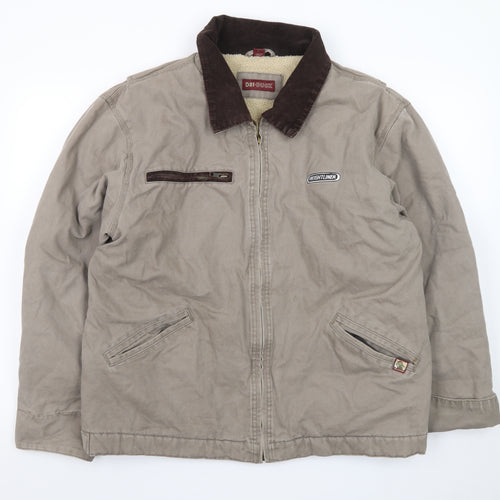 DRI DUCK Men's Beige L Lined Canvas Bomber Jacket Workwear Style