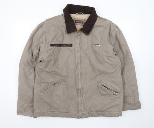 DRI DUCK Men's Beige L Lined Canvas Bomber Jacket Workwear Style