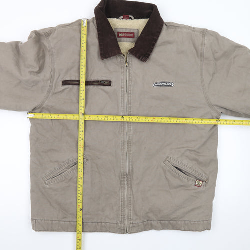 DRI DUCK Men's Beige L Lined Canvas Bomber Jacket Workwear Style